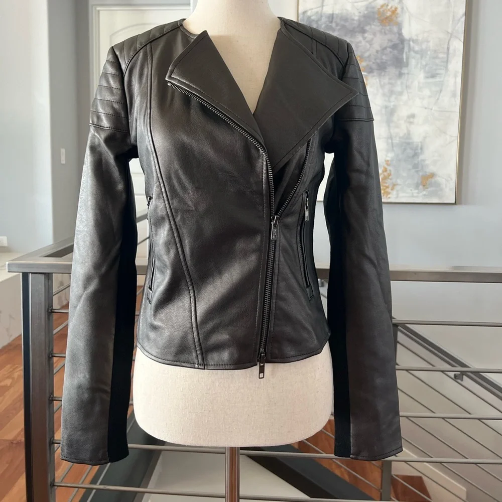Bailey 44 Gunmetal Knox Faux Leather Jacket, Size 0 - Picture 6 of 15